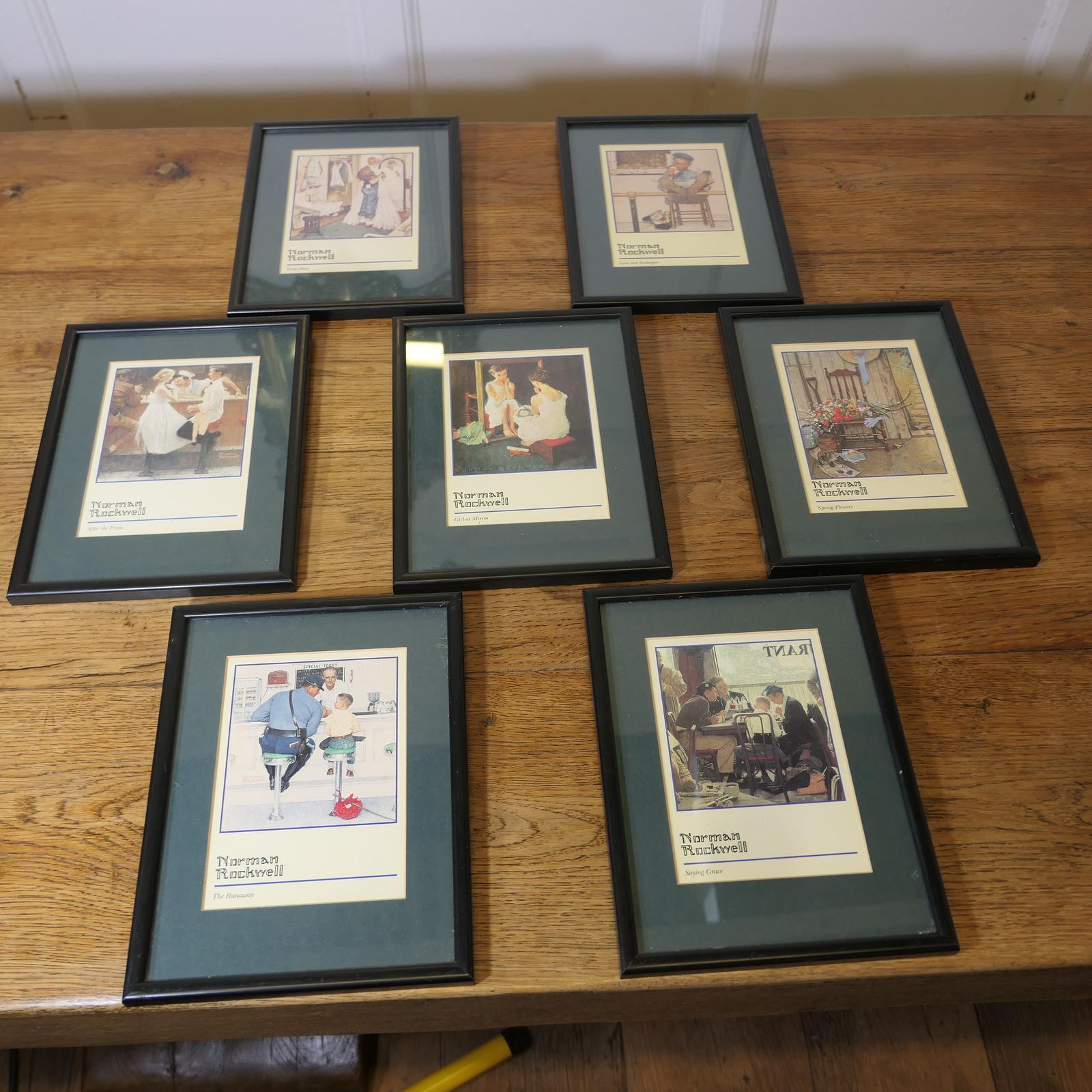 Set of 7 Mounted & Framed Norman Rockwell Prints (1 of 8)