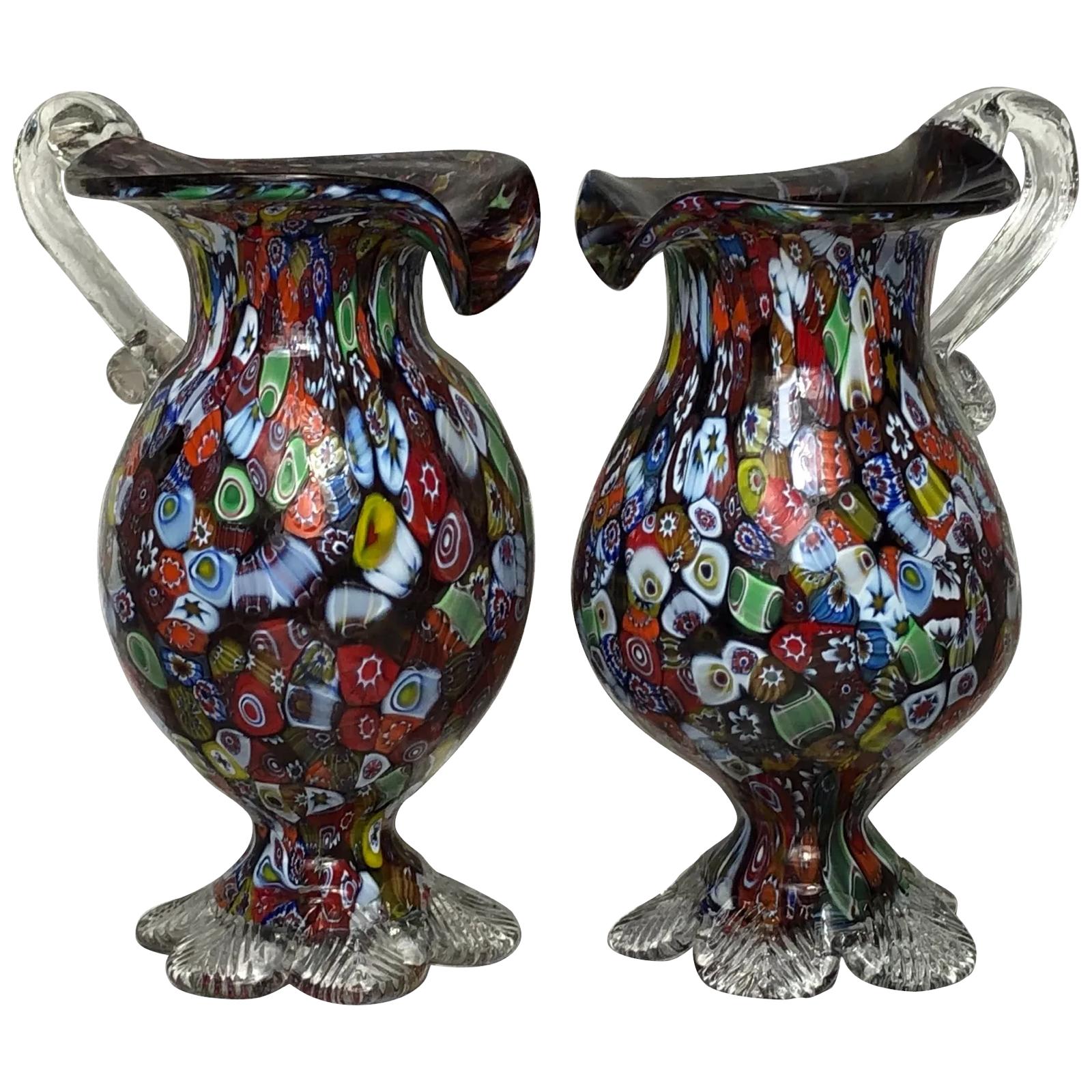 2 Original Italian Murano Fratelli & Torso Millefiori Glass Vases (1 of 46)