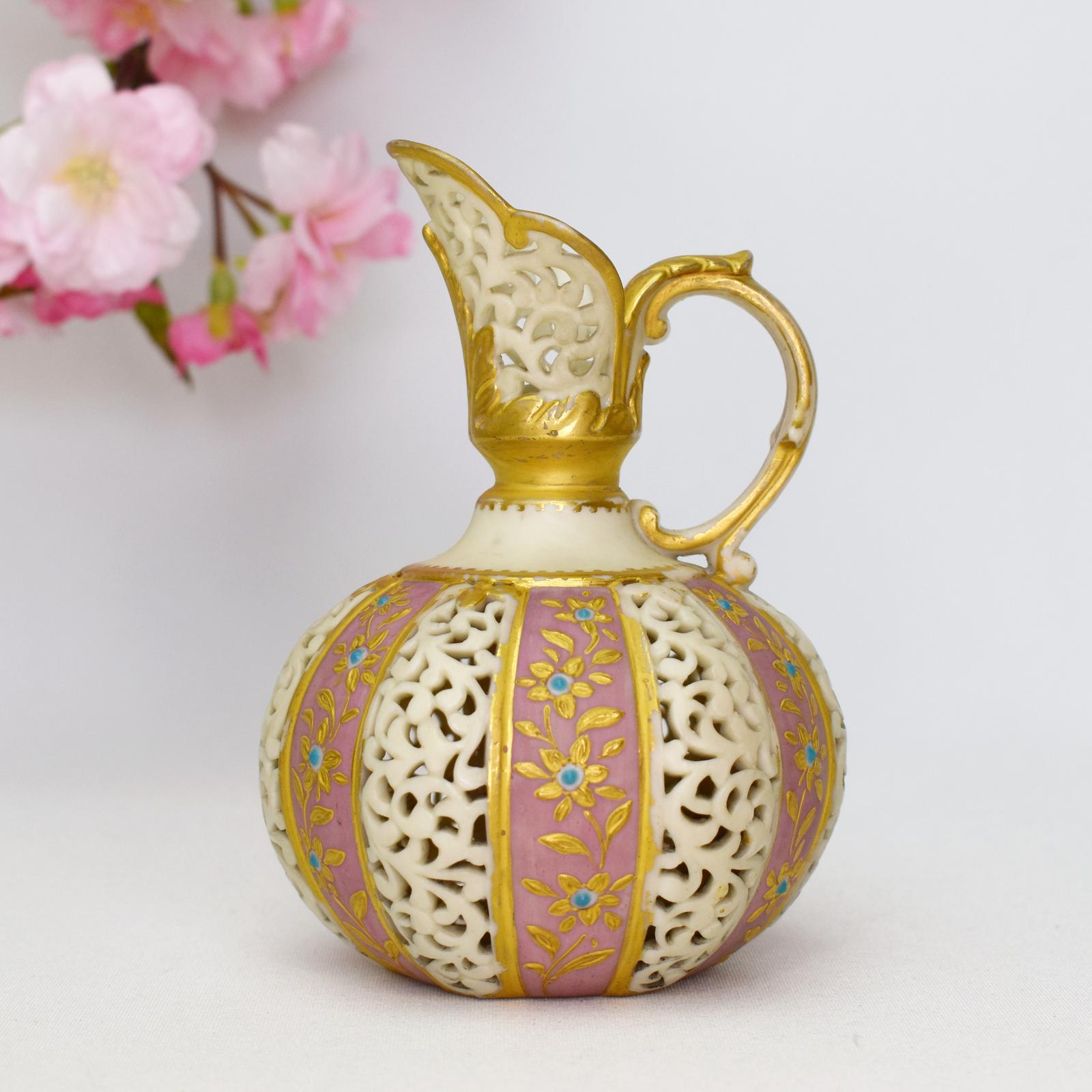 Grainger Worcester Reticulated Porcelain Ewer c.1890 (1 of 9) Grainger Worcester Reticulated Porcelain Ewer c.1890 (1 of 9)