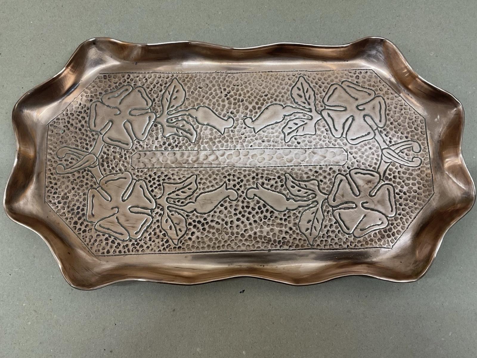 Arts and Crafts Copper Tray by J & F Poole Newlyn 33cm Antique Edwardian (1 of 4) Arts and Crafts Copper Tray by J & F Poole Newlyn 33cm Antique Edwardian (1 of 4)