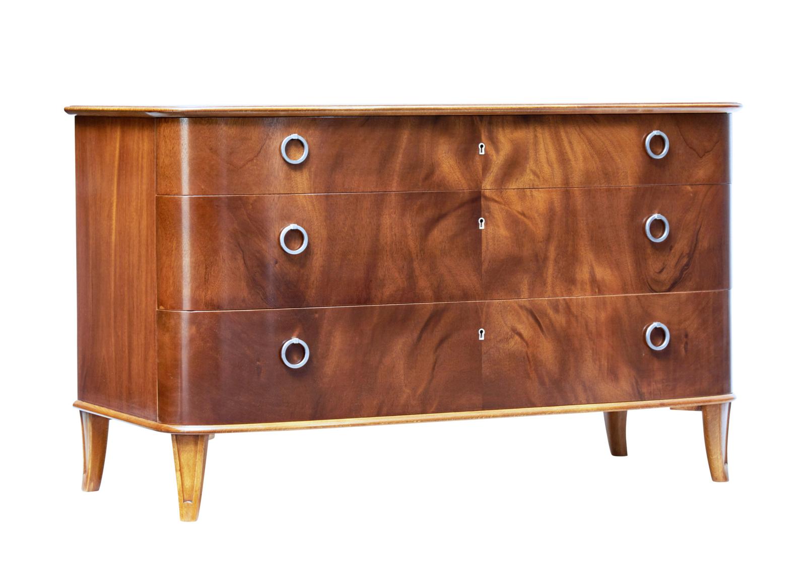 Mid 20th Century Mahogany Chest of Drawers by Svensk Mobelindustri (1 of 7)