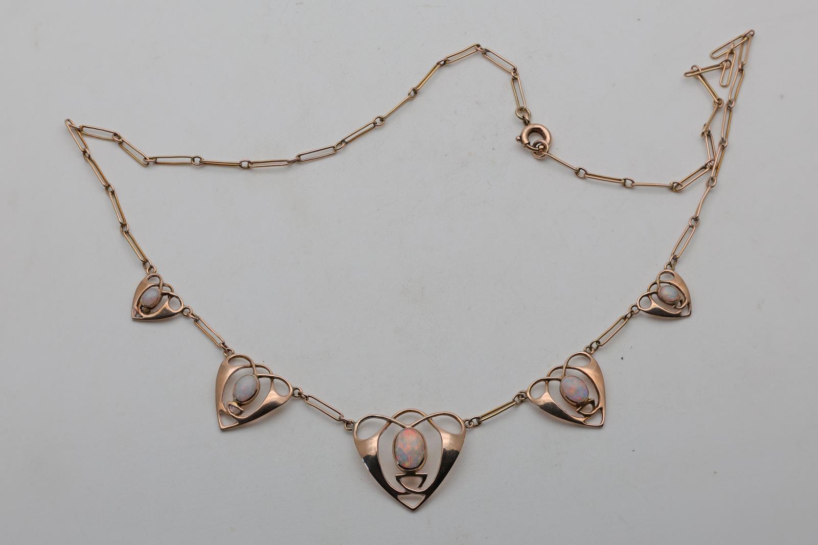 Gold and Opal Arts and Crafts Necklace (1 of 3) Gold and Opal Arts and Crafts Necklace (1 of 3)