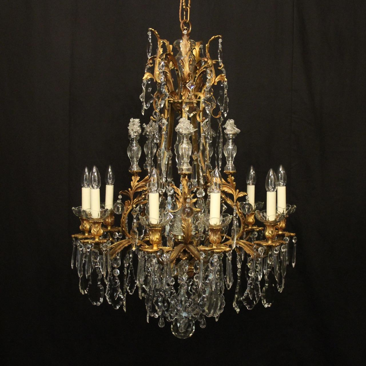 French Gilded Bronze 11 Light Antique Chandelier (1 of 10)