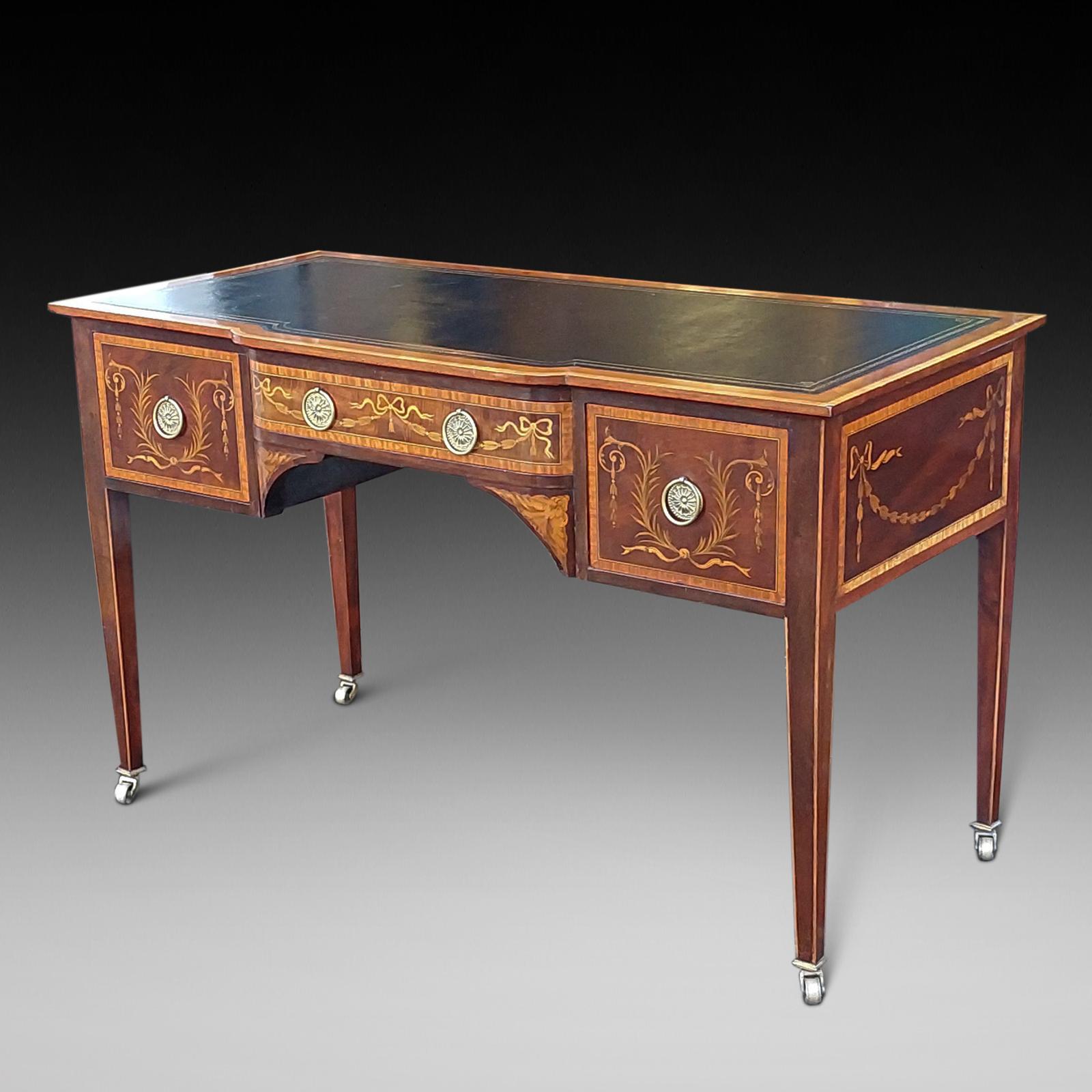 Edwardian Mahogany Sheraton Style Desk (1 of 11)