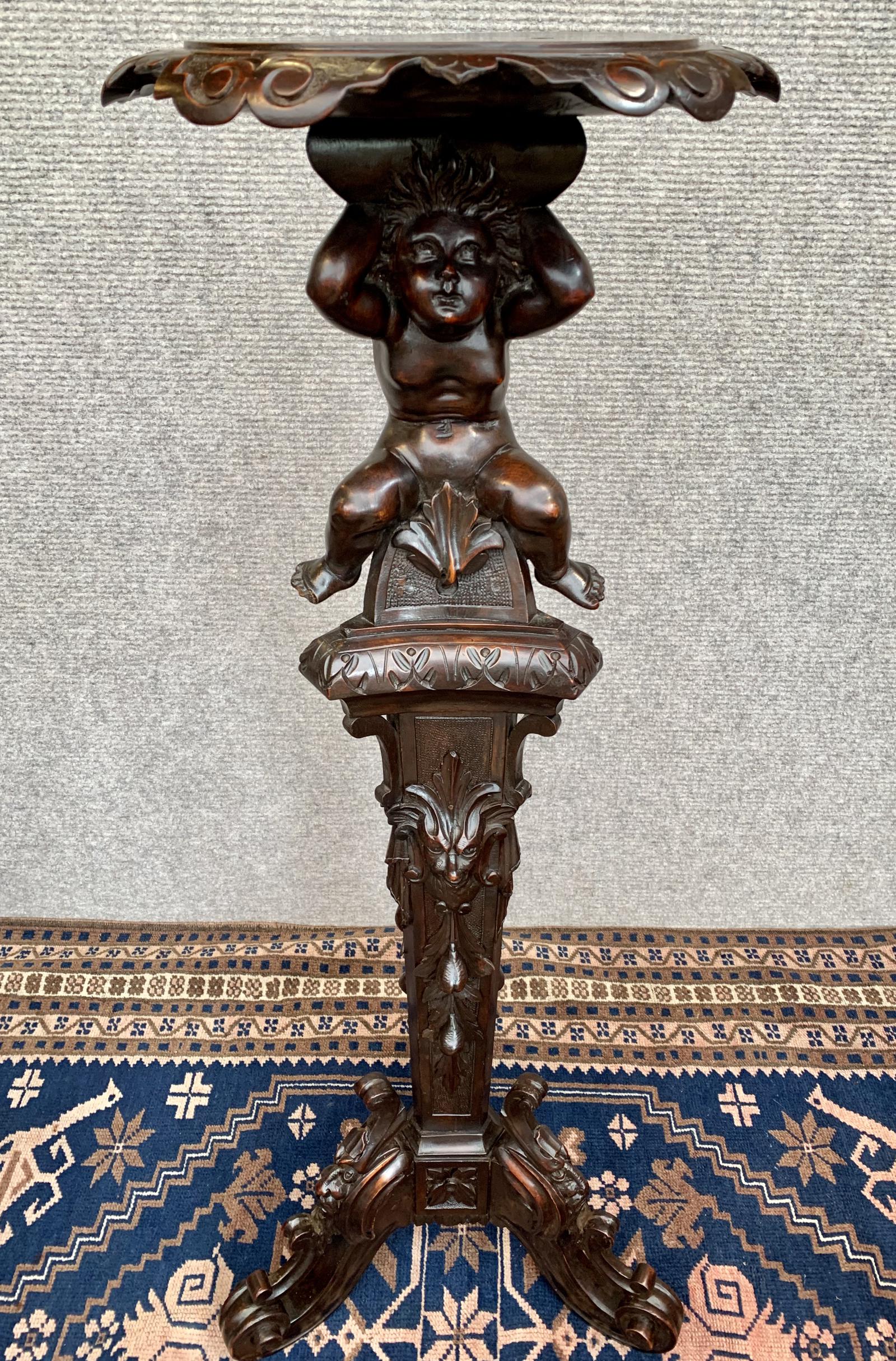 Carved Cherub Torchiere (1 of 12)