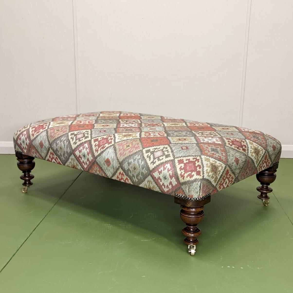Large Moroccan Style Centre Foot Stool on Castors (1 of 7) Large Moroccan Style Centre Foot Stool on Castors (1 of 7)