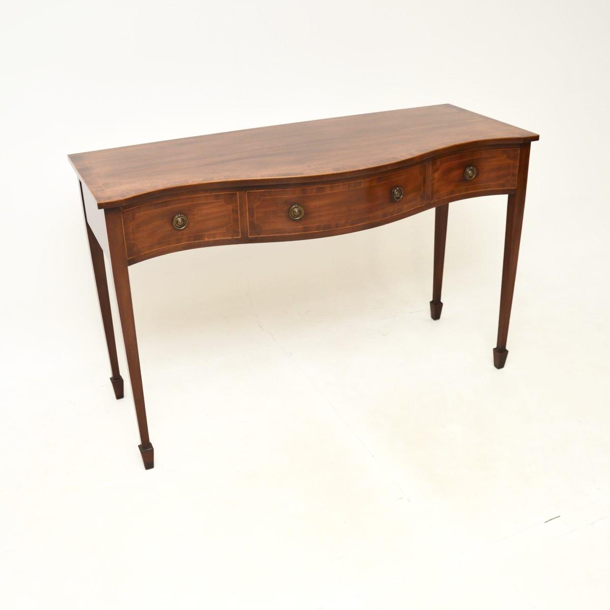 Antique Sheraton Style Inlaid Mahogany Console Table (1 of 9) Antique Sheraton Style Inlaid Mahogany Console Table (1 of 9)