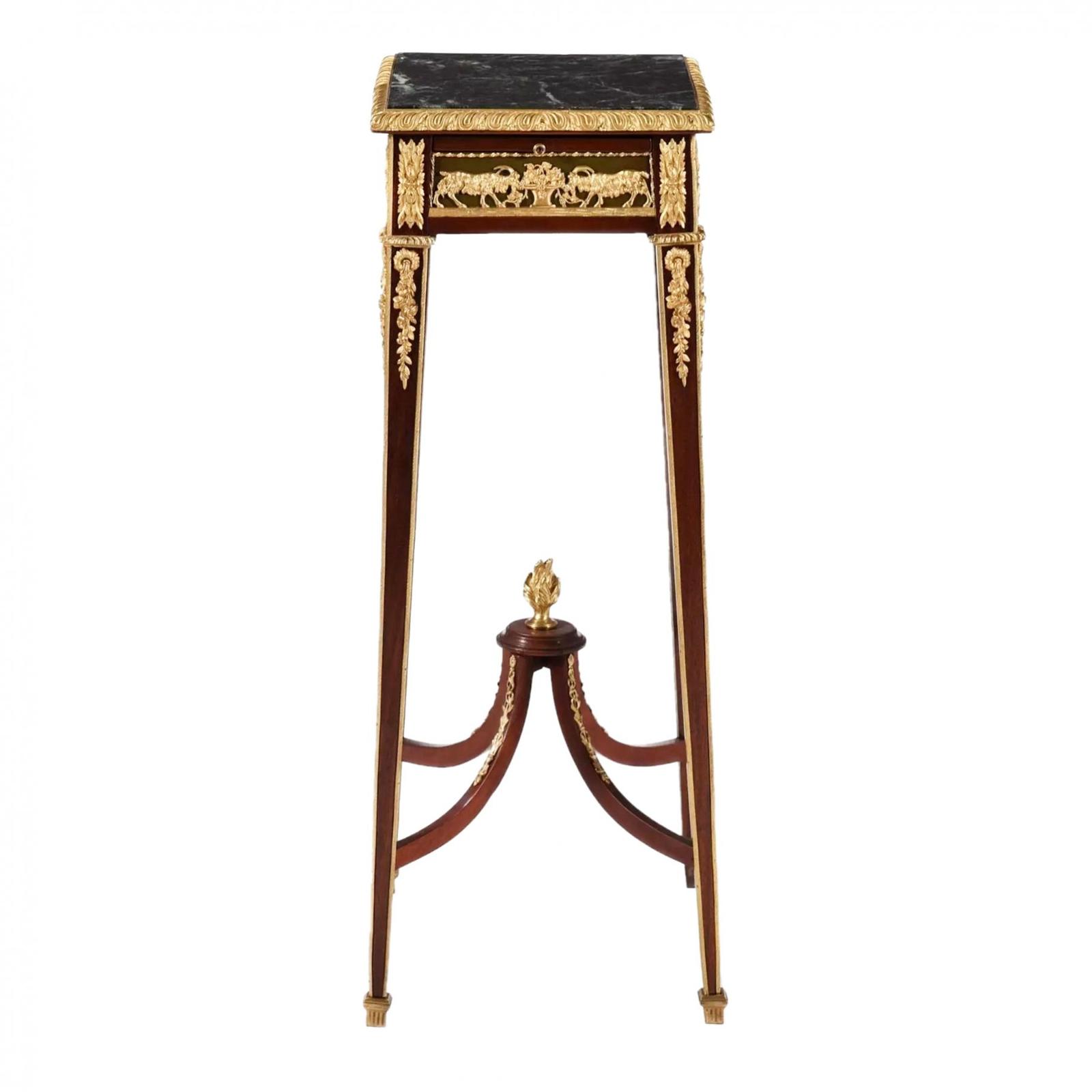 French Console in Mahogany & Gilded Bronze in the style of Francois Linke (1 of 4)