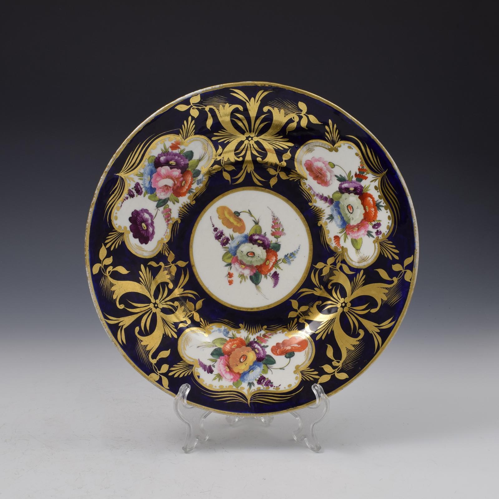 Georgian John Rose Coalport Porcelain Large Tea Plate c.1820 Regency (1 of 8)