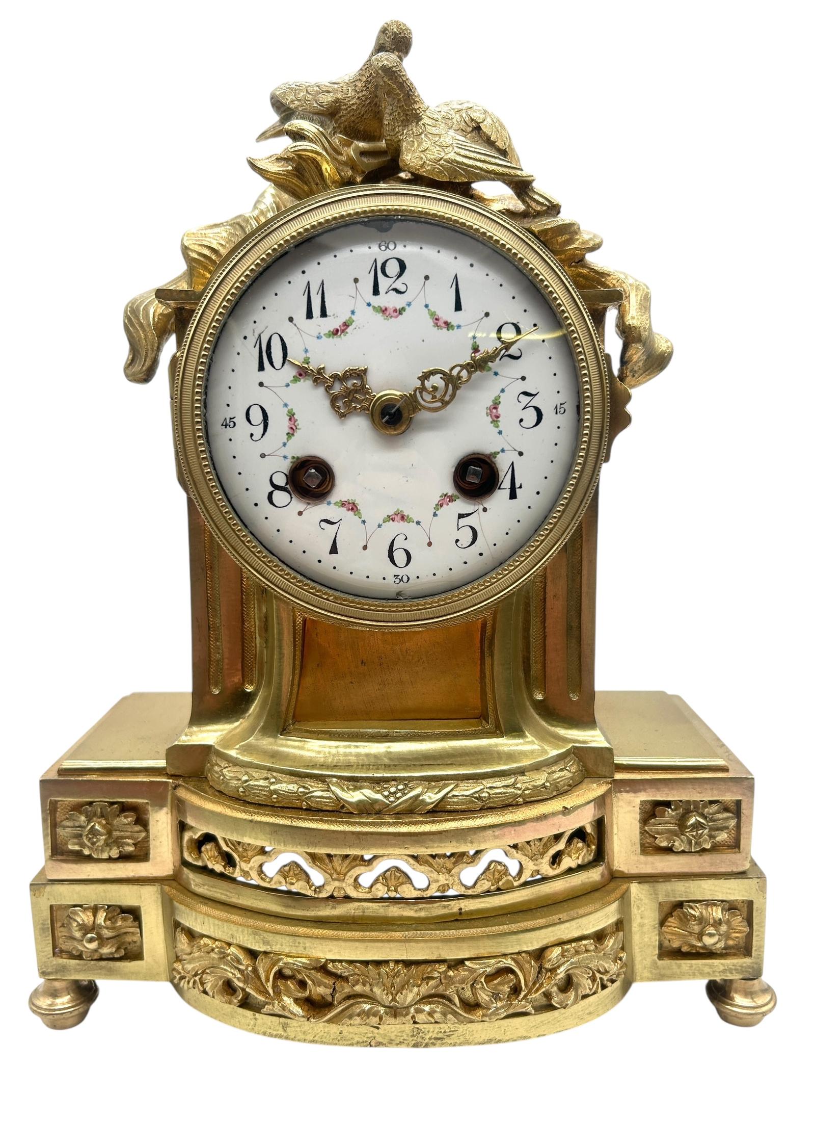 Loving Doves Ormolu Mantel Clock – 8 Day Bell Striking Mantel Clock c.1890 (1 of 11) Loving Doves Ormolu Mantel Clock – 8 Day Bell Striking Mantel Clock c.1890 (1 of 11)