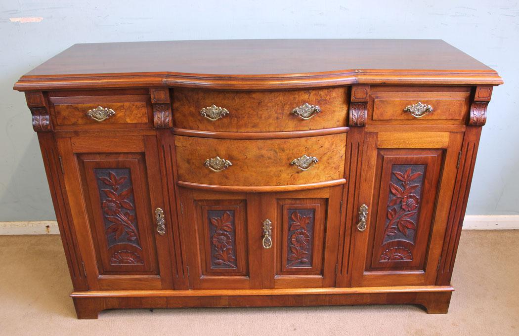 Antique Walnut Bow Front Chiffonier Sideboard Base (1 of 11) Antique Walnut Bow Front Chiffonier Sideboard Base (1 of 11)