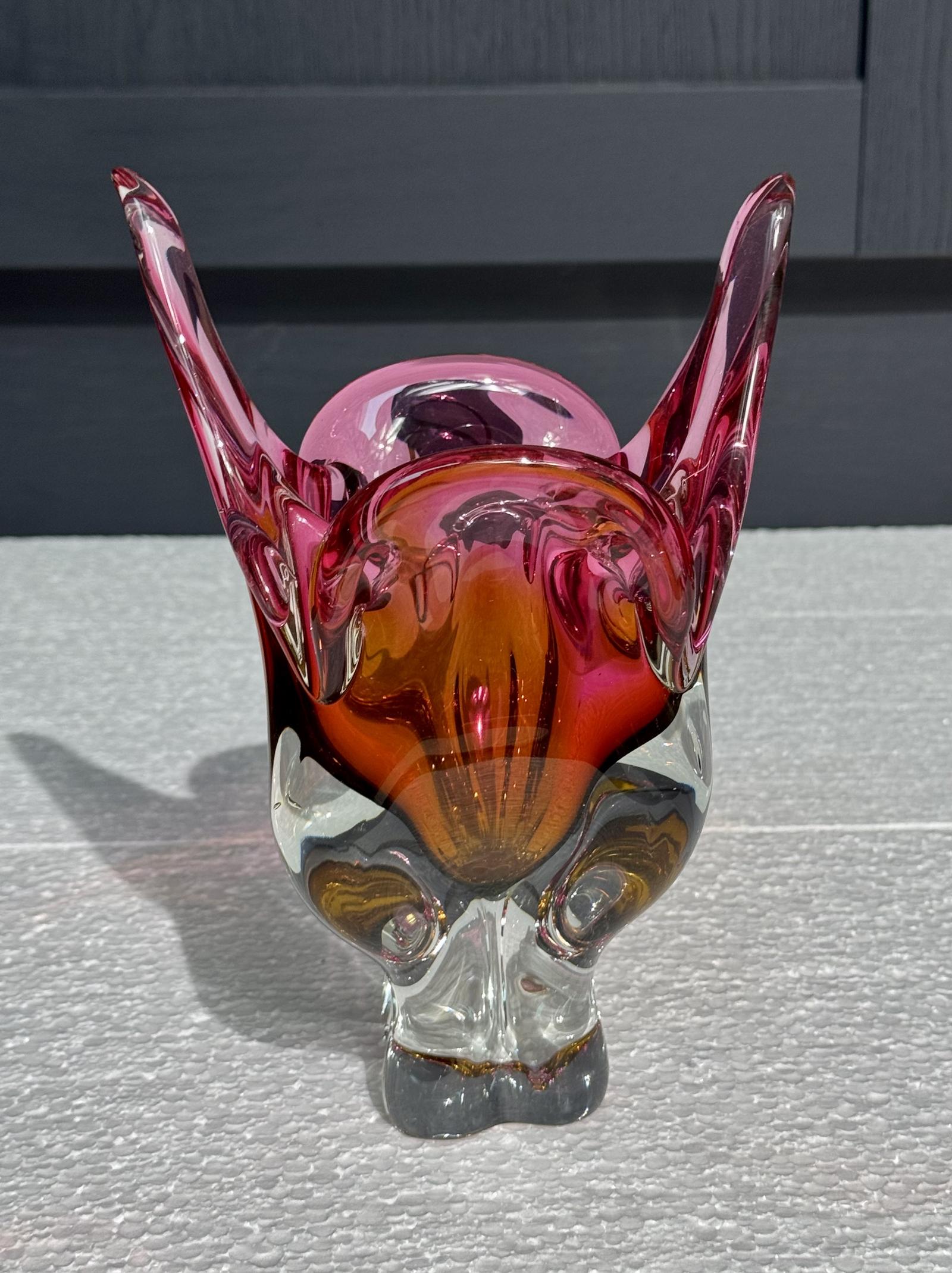 Chribska "Cats Head " Art Glass Vase (1 of 6)