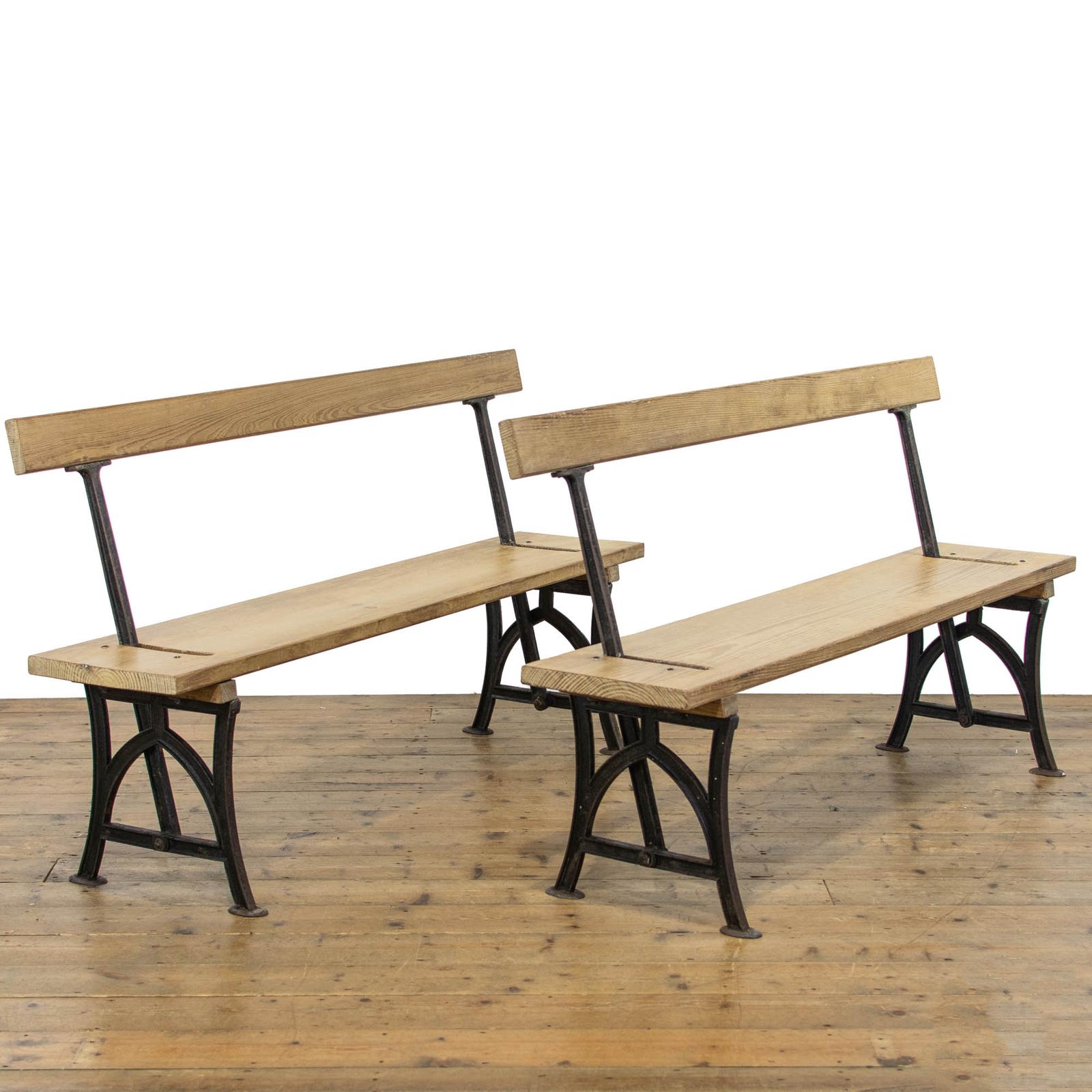 Pair of Flip Over Antique Pitch Pine Benches (1 of 11)