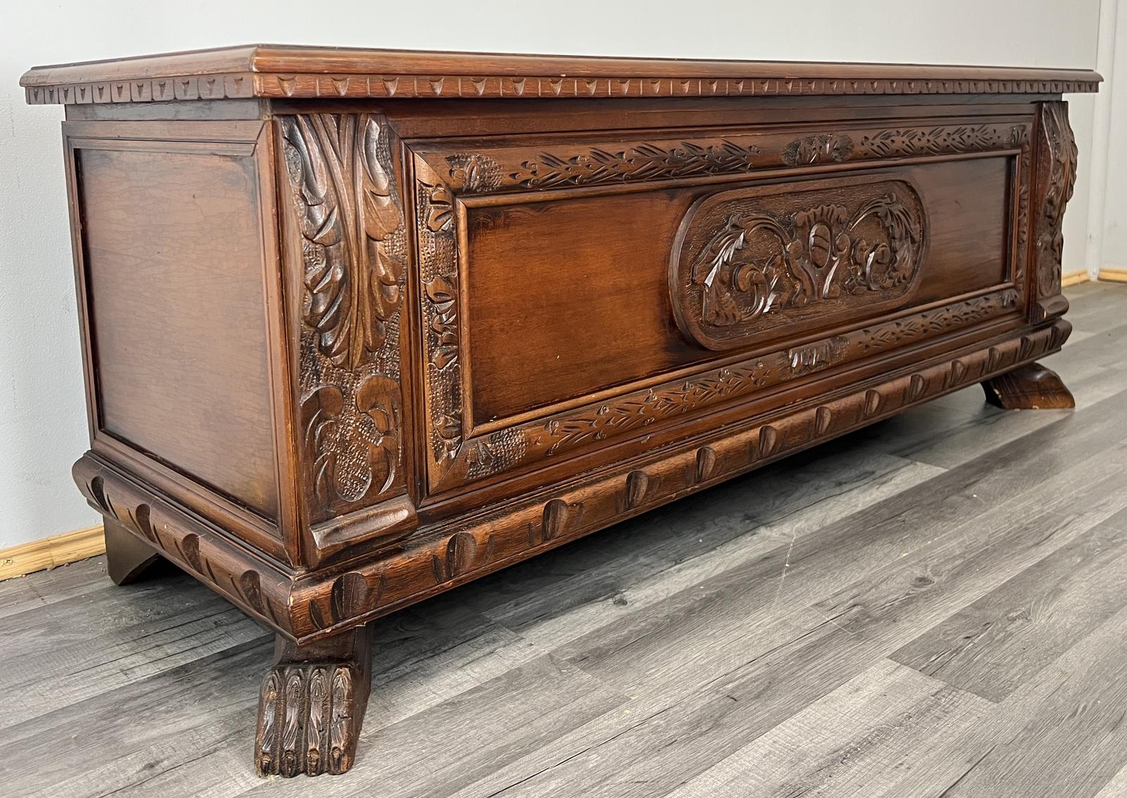 Coffer Vintage French Style Carved Blanket Ornate Chest Storage (1 of 14) Coffer Vintage French Style Carved Blanket Ornate Chest Storage (1 of 14)