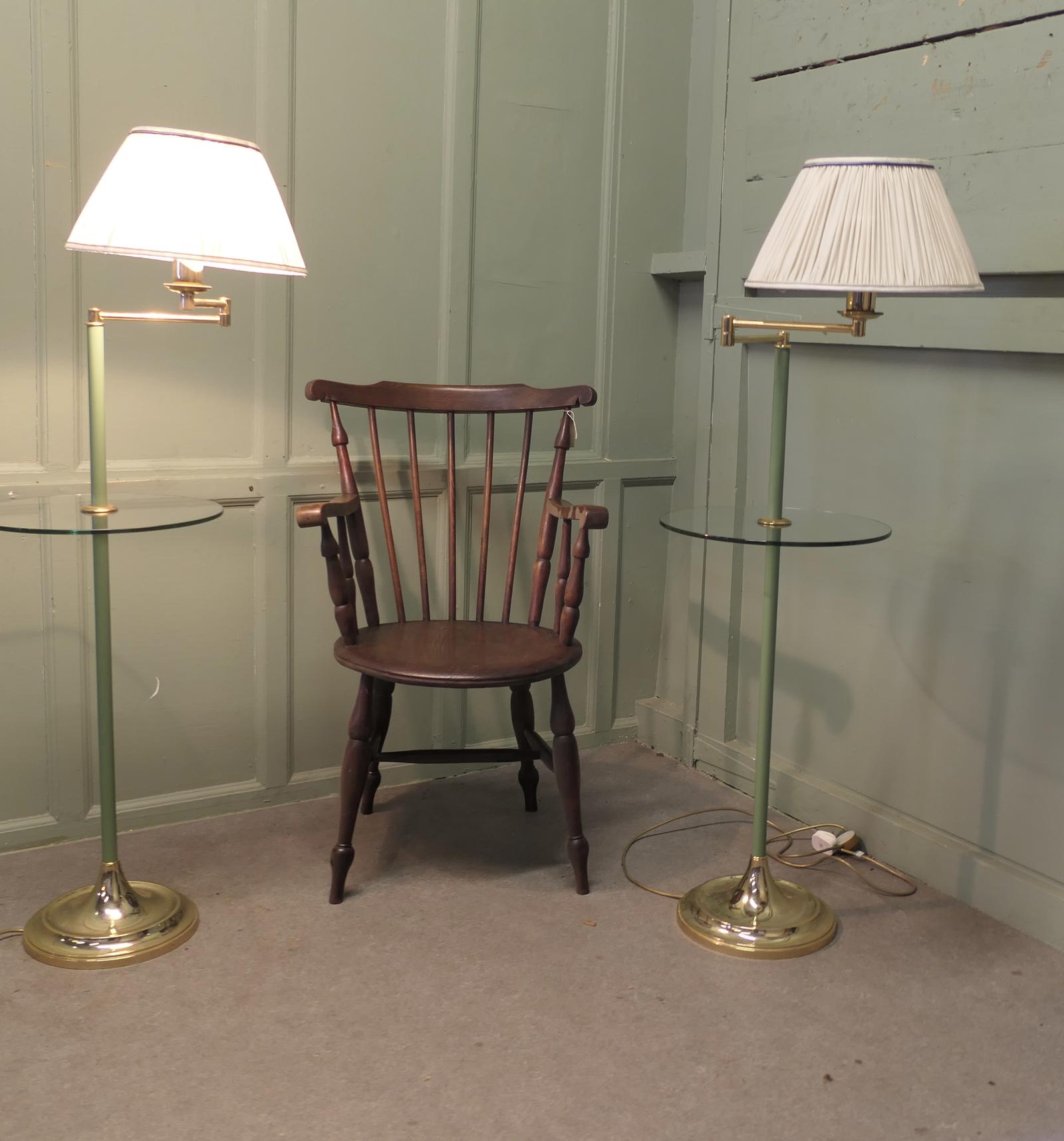 A Pair of French Art Deco Adjustable Swing Arm Floor Lamps, Reading Lamps (1 of 6) A Pair of French Art Deco Adjustable Swing Arm Floor Lamps, Reading Lamps (1 of 6)