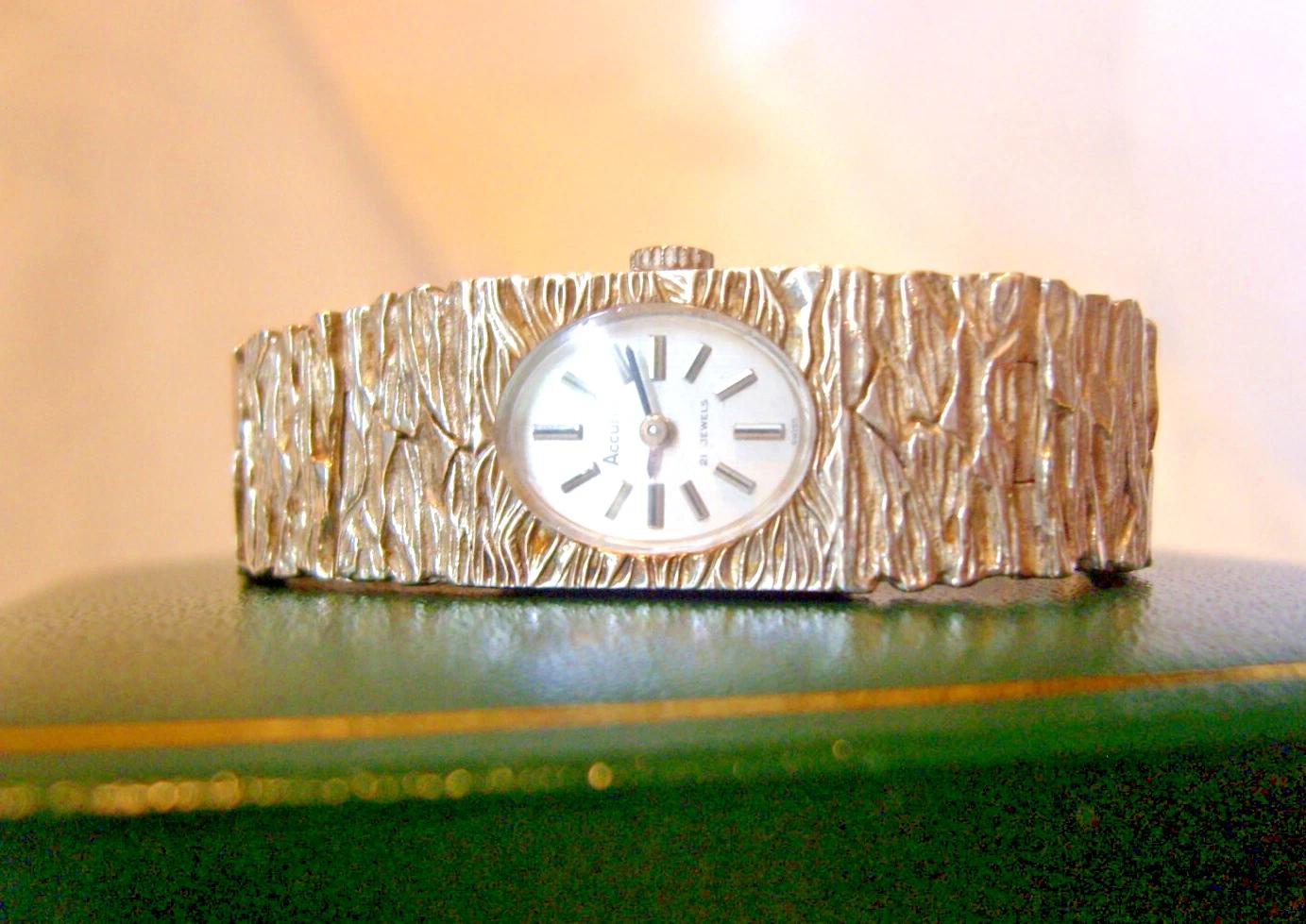 Ladies Accurist Wrist Watch 1974 Solid Silver 925 Swiss 21 Jewels Serviced & FWO (1 of 20)