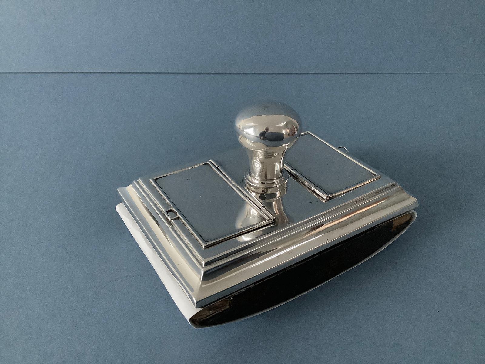 Antique Silver Stamp Box and Blotter (1 of 5)