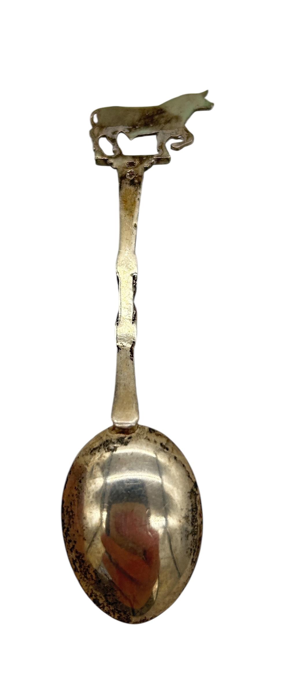 Vintage Silver Bull Tea Caddy Spoon (1 of 2)