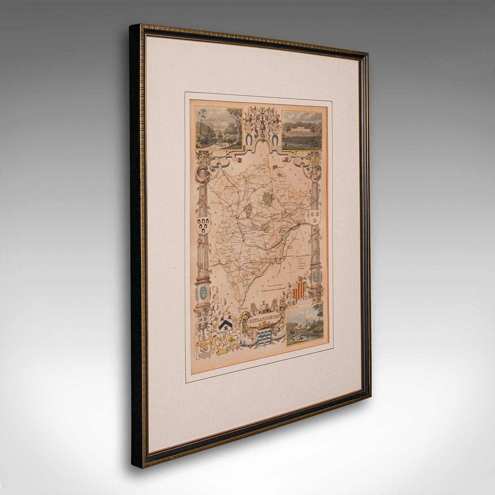 Antique County Map, Rutlandshire, English, Framed, Cartography - Victorian c.1860 (1 of 12)