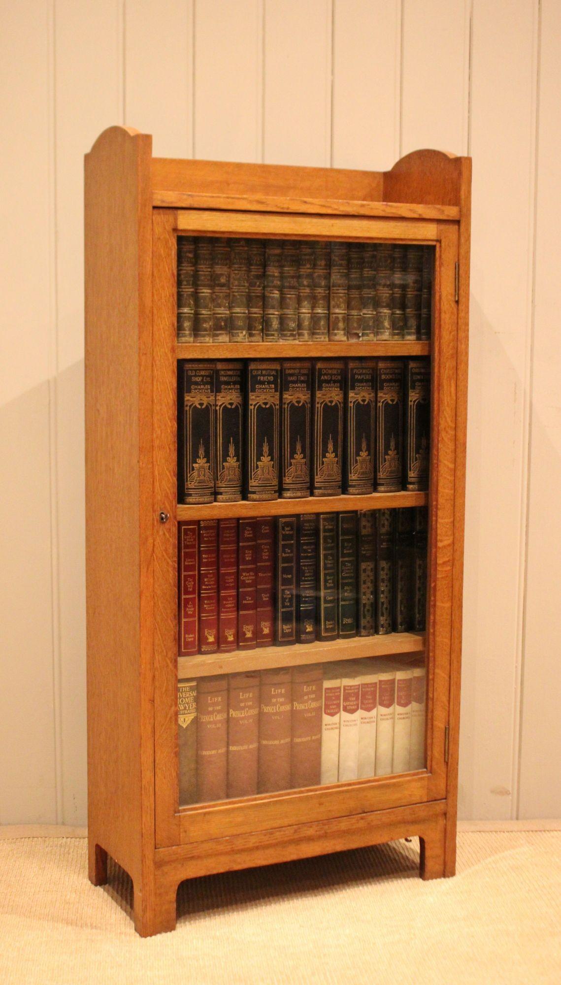 Small Light Oak Glazed Bookcase (1 of 12)