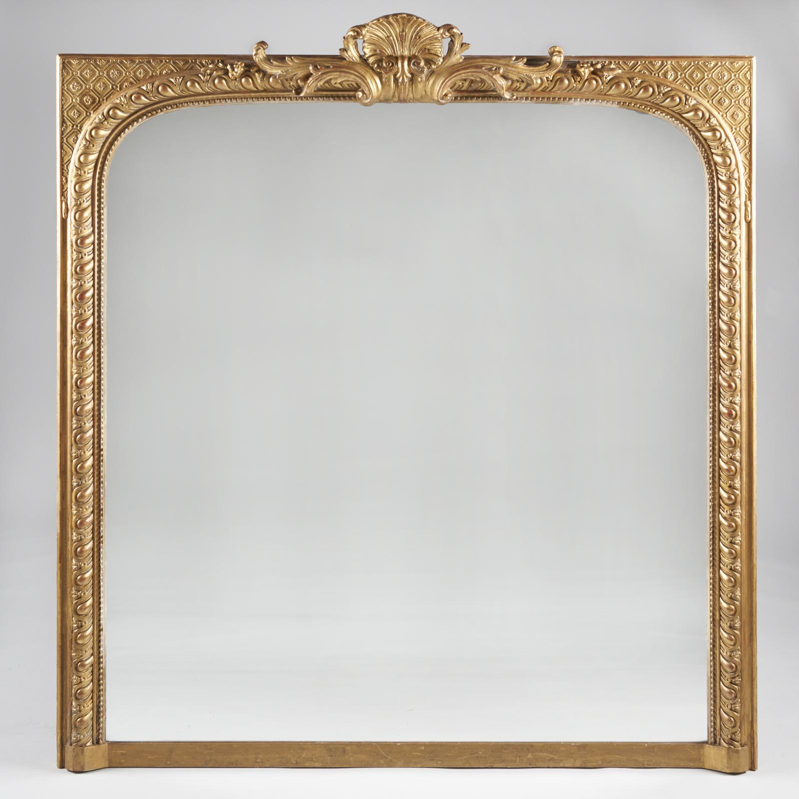 Large 19th Century French Gilt Overmantle Mirror (1 of 7) Large 19th Century French Gilt Overmantle Mirror (1 of 7)
