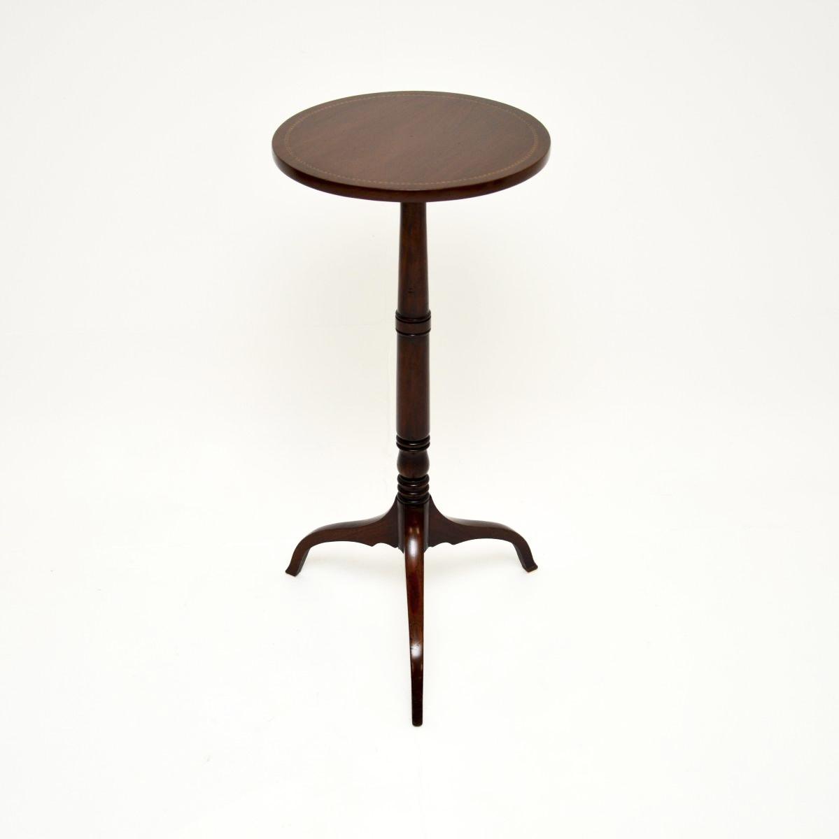 Antique Edwardian Inlaid Mahogany Occasional Side Table (1 of 6)
