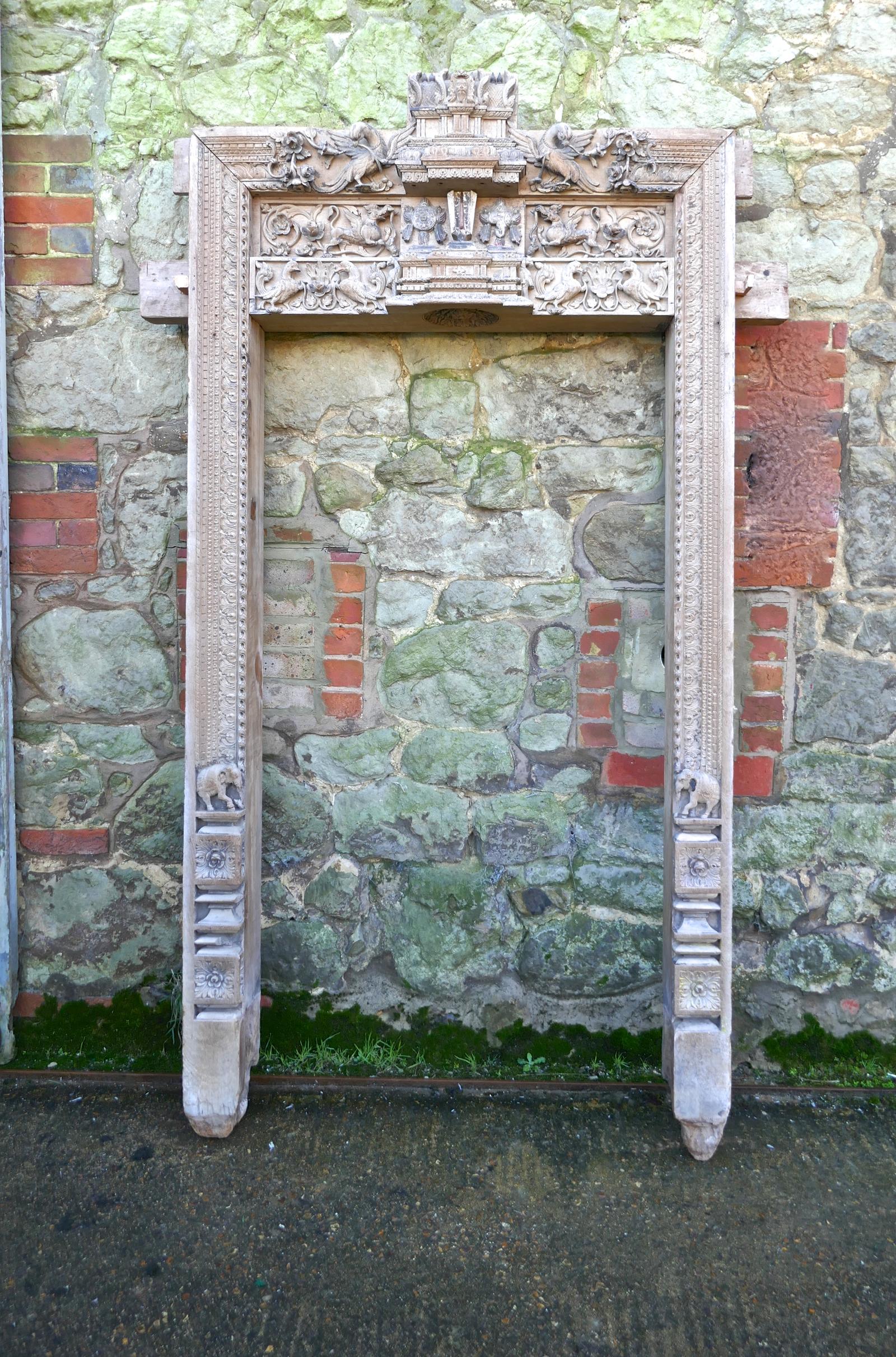Carved Teak Archway, Hindu, Buddhist Temple Doorway (1 of 12)