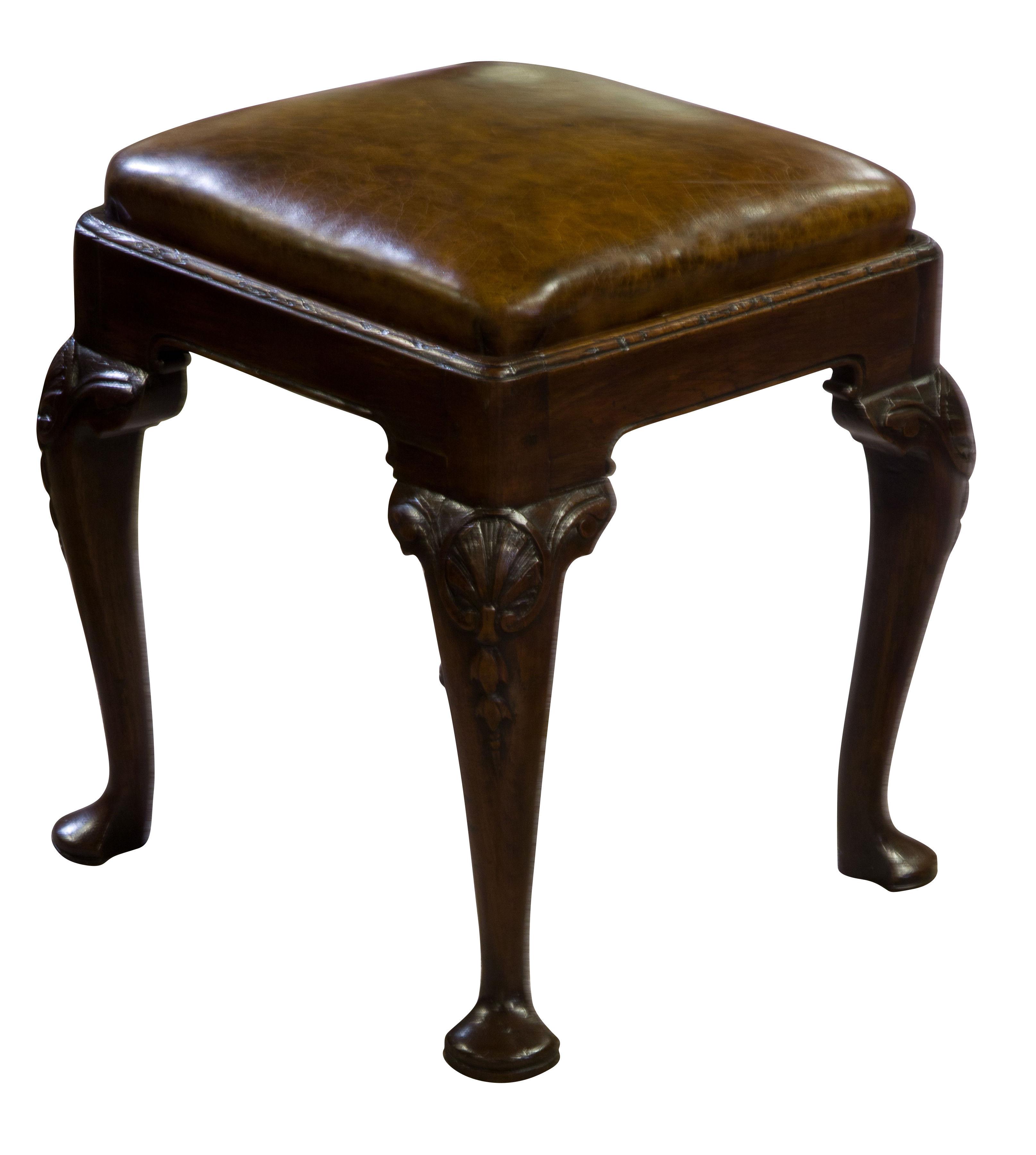 18thC Carved Oak Leg Stool (1 of 1)