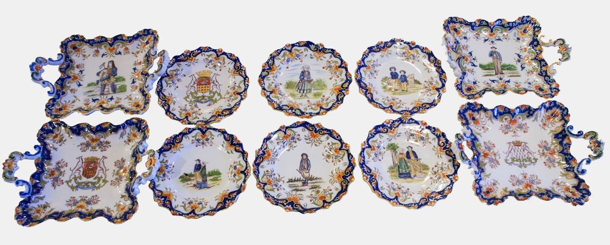 Six Faience Plates and Four Chargers (1 of 1) Six Faience Plates and Four Chargers (1 of 1)