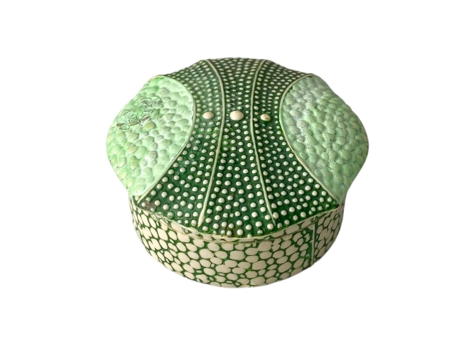 Art Deco Faux Shagreen Celluloid Powder / Trinket Pot c.1930 (1 of 7)