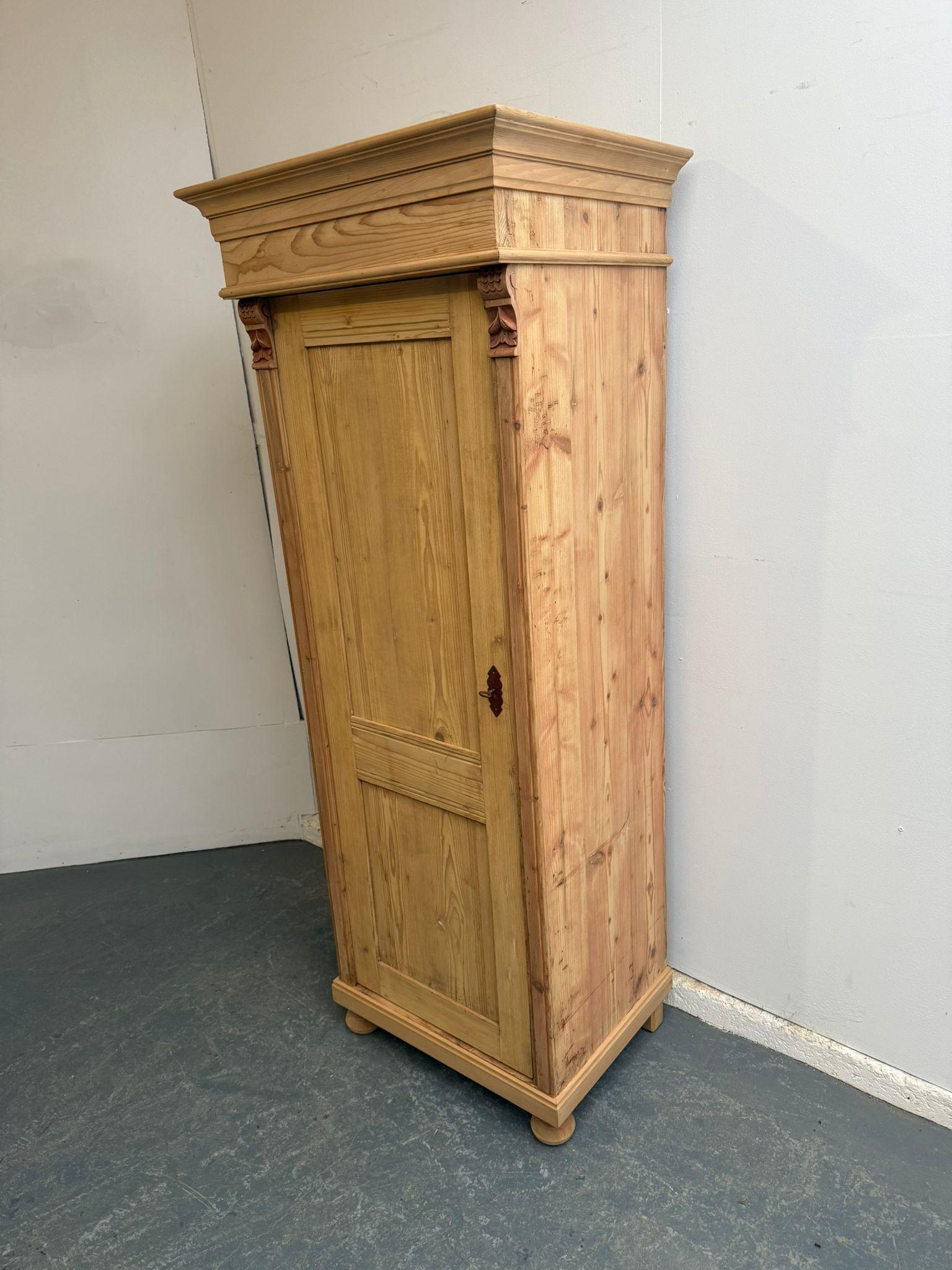 A Lovely Lined Antique /old Pine 1 Door Multifunctional Cupboard to Wax/paint (1 of 9)