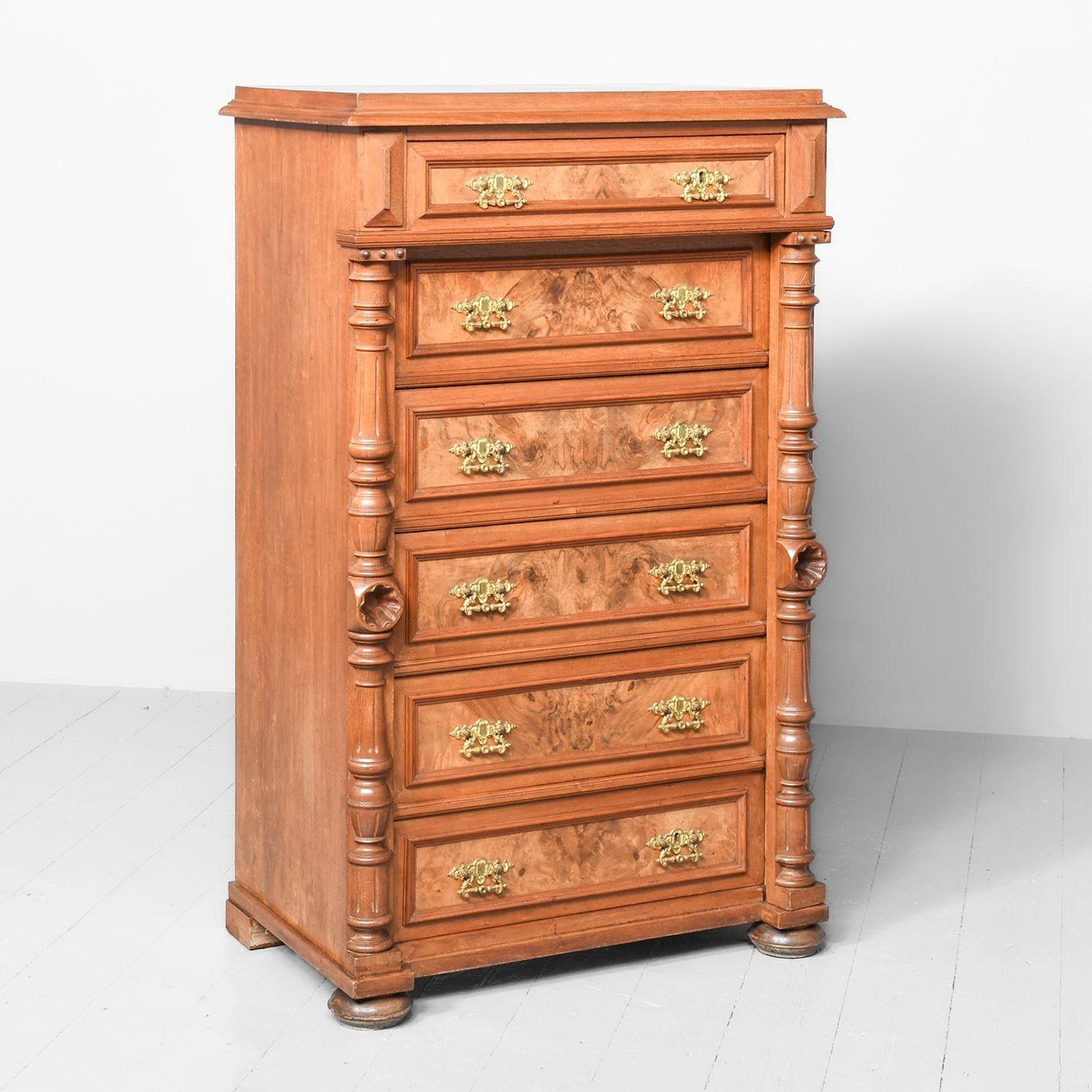 Burr Walnut Continental Wellington Chest of Drawer (1 of 6) Burr Walnut Continental Wellington Chest of Drawer (1 of 6)