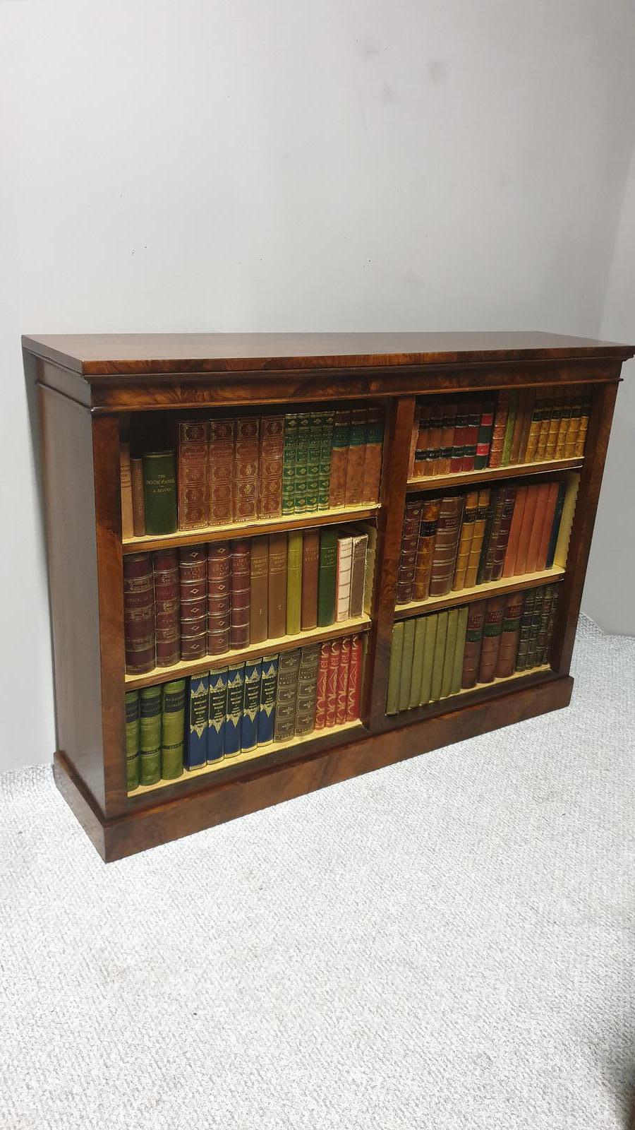 Victorian Burr Walnut Adjustable Open Bookcase (1 of 1)