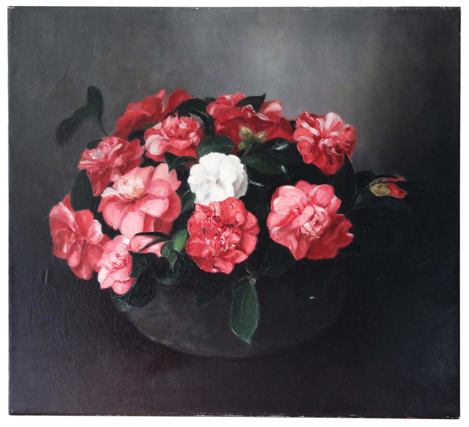 Large Still Life Oil on Canvas Painting Artwork (1 of 3)