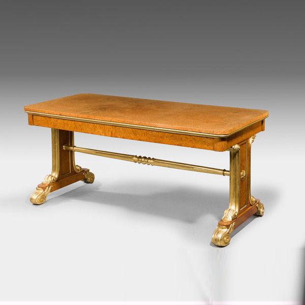 Regency Amboyna & Parcel Gilt End Support Library Table (1 of 5)