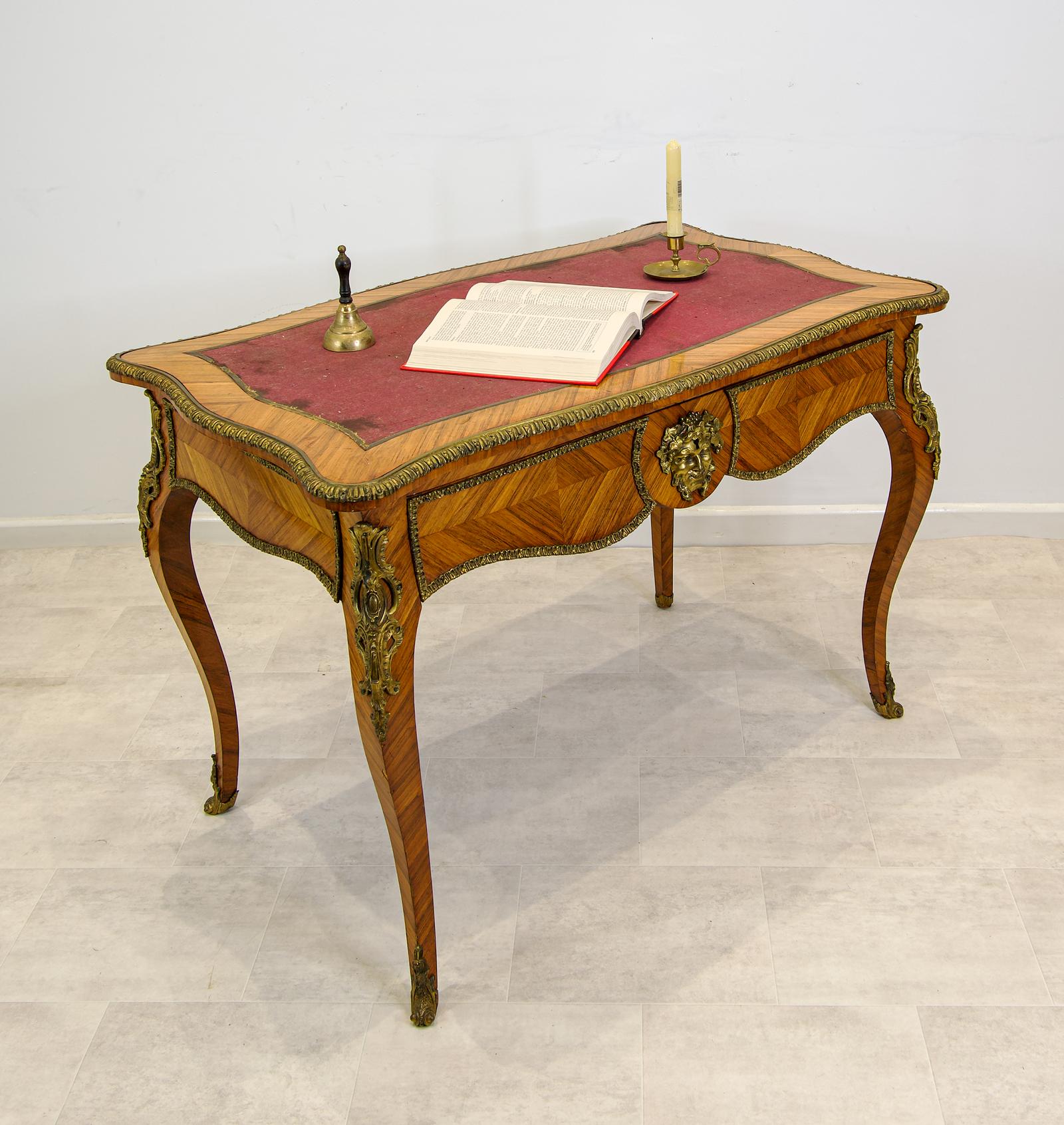 Antique French Kingwood Ormolu Writing Table c.1880 — Louis XV Style (1 of 6)