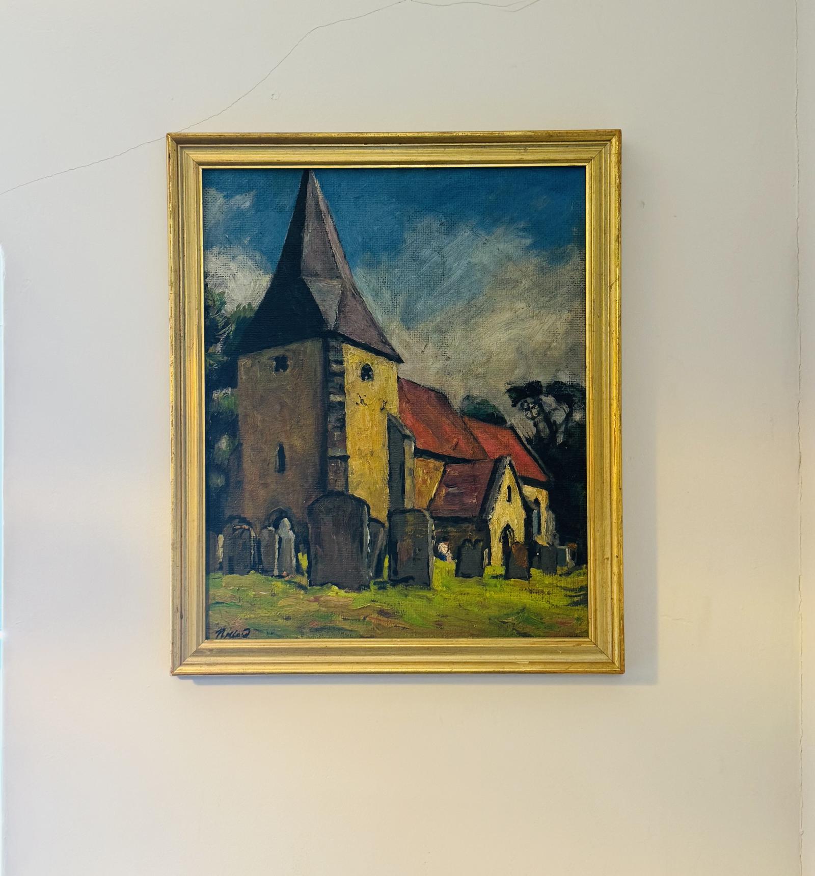 Oil Painting of Pembury Church James Holland (1905-1996) (1 of 6)