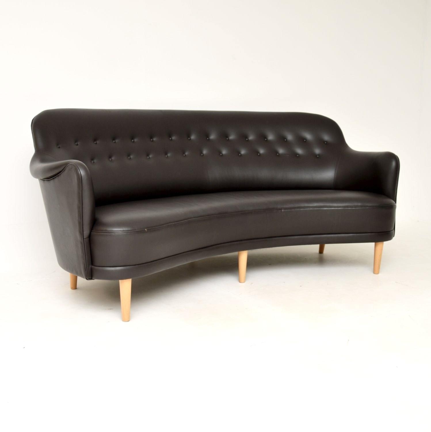 Swedish Leather Samsas Round Sofa Designed by Carl Malmsten (1 of 10) Swedish Leather Samsas Round Sofa Designed by Carl Malmsten (1 of 10)