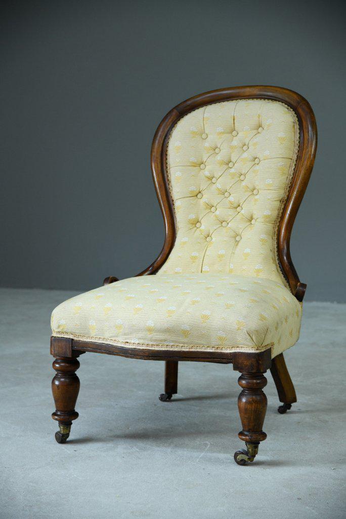 Antique Yellow Victorian Mahogany Nursing Chair (1 of 7) Antique Yellow Victorian Mahogany Nursing Chair (1 of 7)