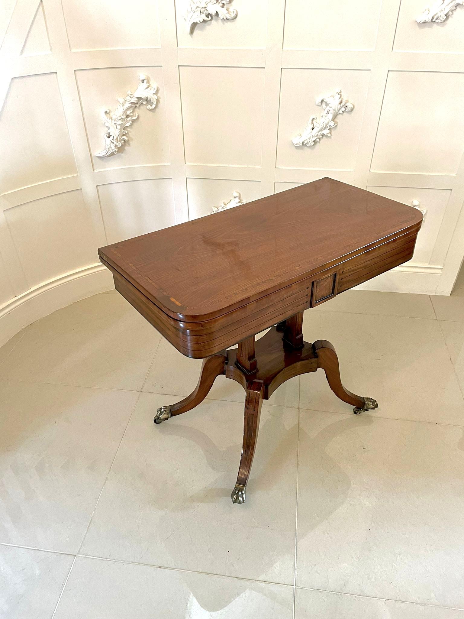 Antique Regency Mahogany Inlaid Console Side Card Table (1 of 10) Antique Regency Mahogany Inlaid Console Side Card Table (1 of 10)
