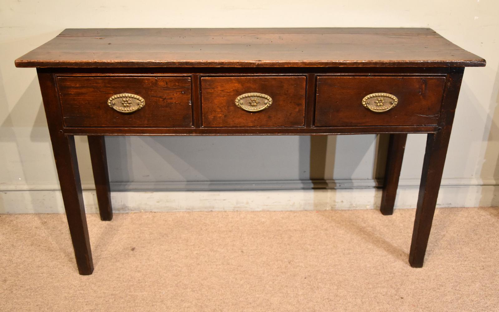 19th Century Country Oak Three Drawer Server (1 of 7)