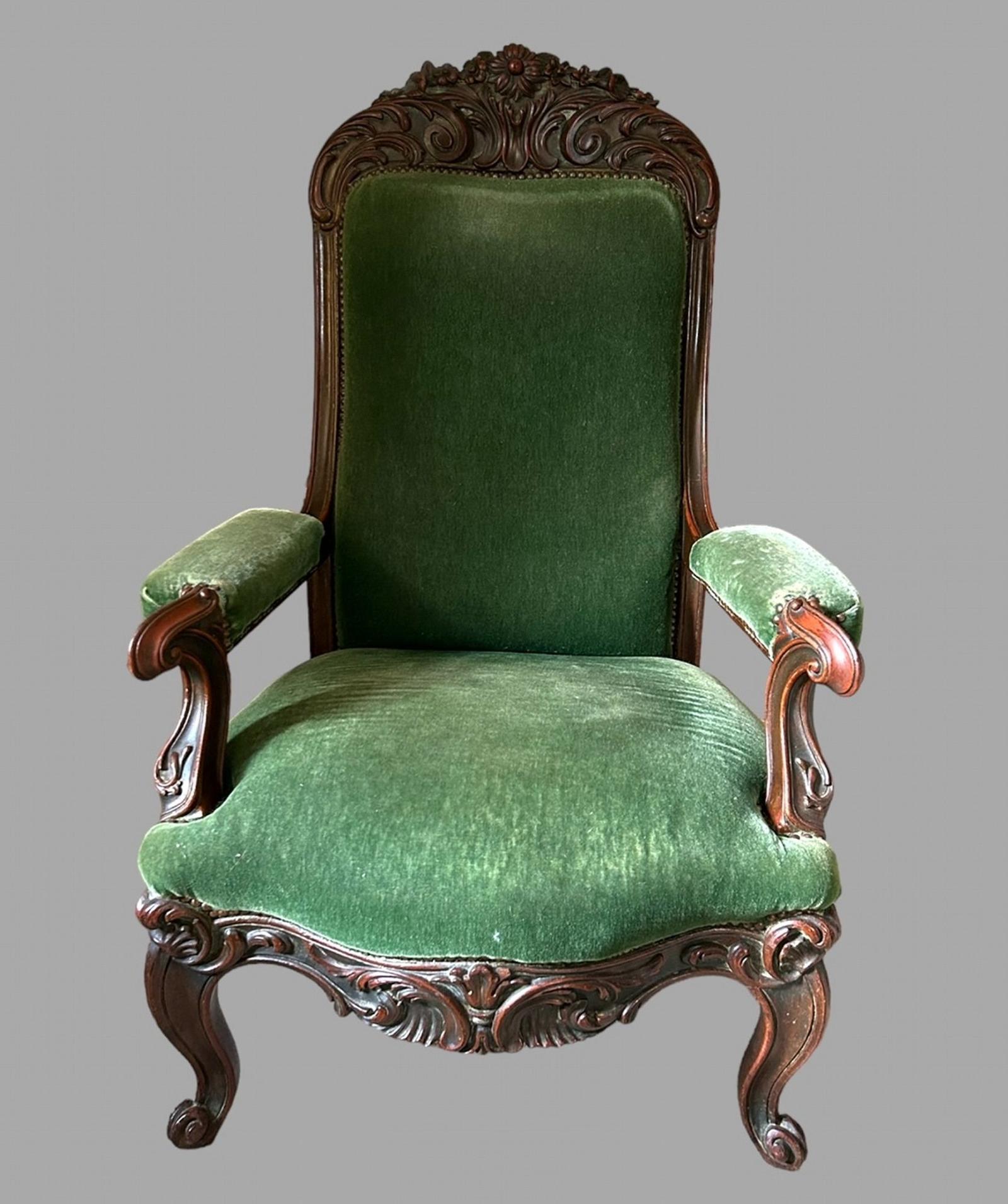 19th Century Fireside Open Armchair (1 of 5)