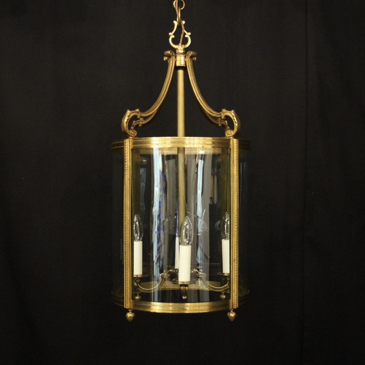 French Gilded Bronze Antique Hall Lantern (1 of 10) French Gilded Bronze Antique Hall Lantern (1 of 10)