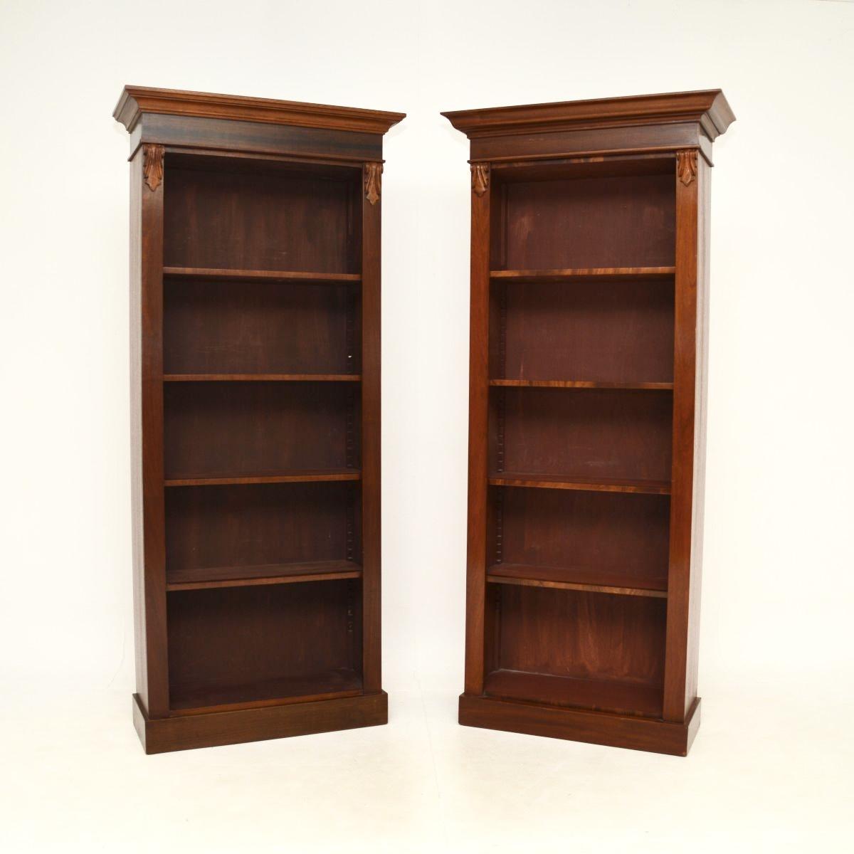 Matched Pair of Antique Victorian Style Mahogany Open Bookcases (1 of 8) Matched Pair of Antique Victorian Style Mahogany Open Bookcases (1 of 8)