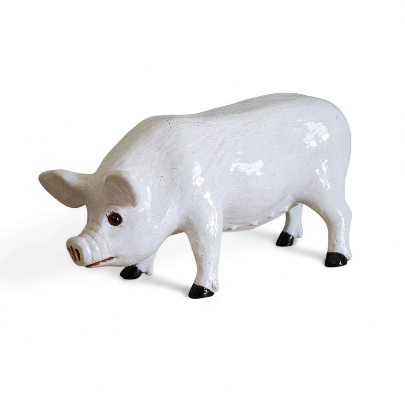 19th Century Ceramic Pig Sculpture From Bavent In Normandy (1 of 8)