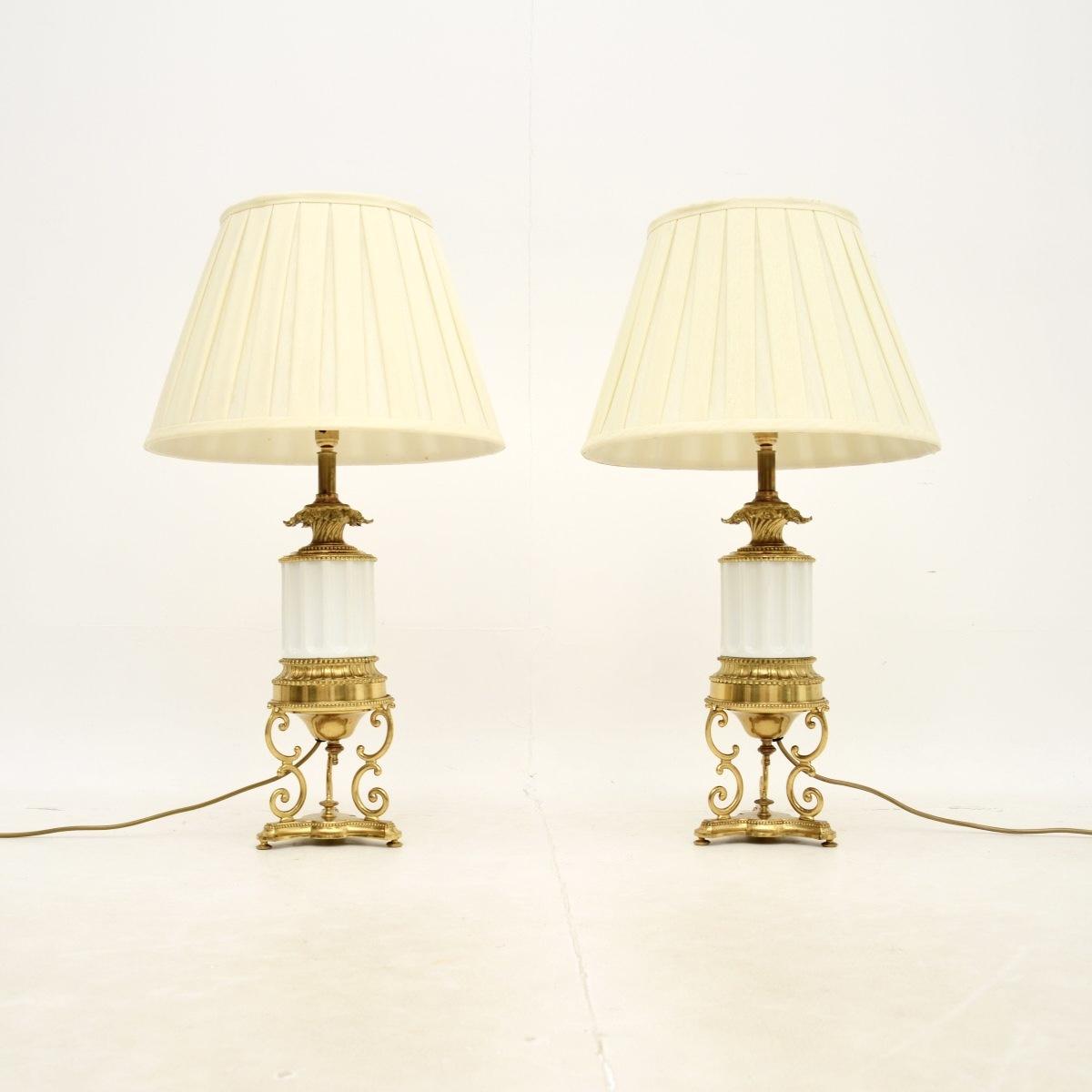 Pair of Antique French Gilt Metal & Ceramic Table Lamps (1 of 11) Pair of Antique French Gilt Metal & Ceramic Table Lamps (1 of 11)