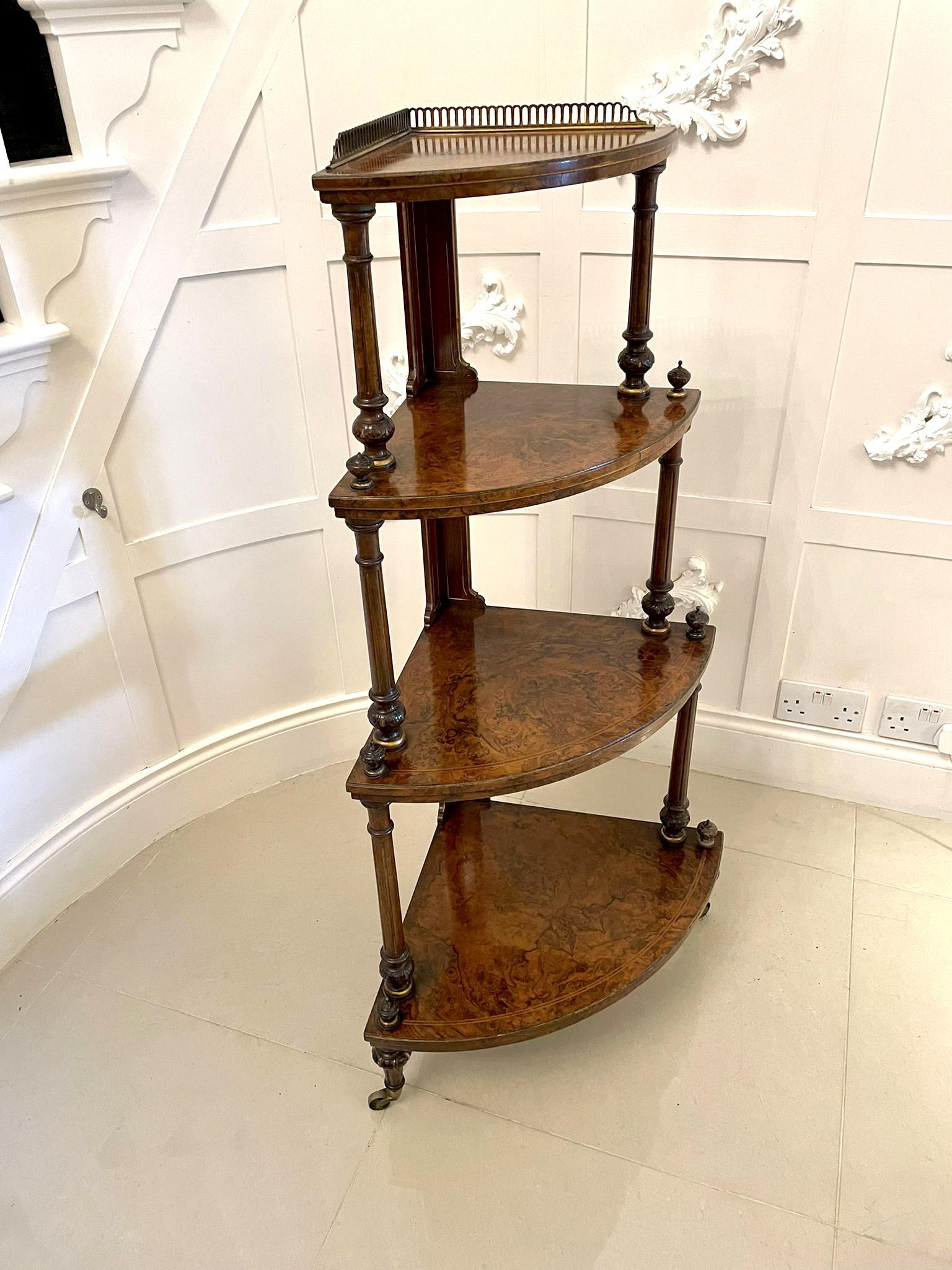 Fine Quality Antique Victorian Inlaid Burr Walnut Corner Whatnot (1 of 14) Fine Quality Antique Victorian Inlaid Burr Walnut Corner Whatnot (1 of 14)