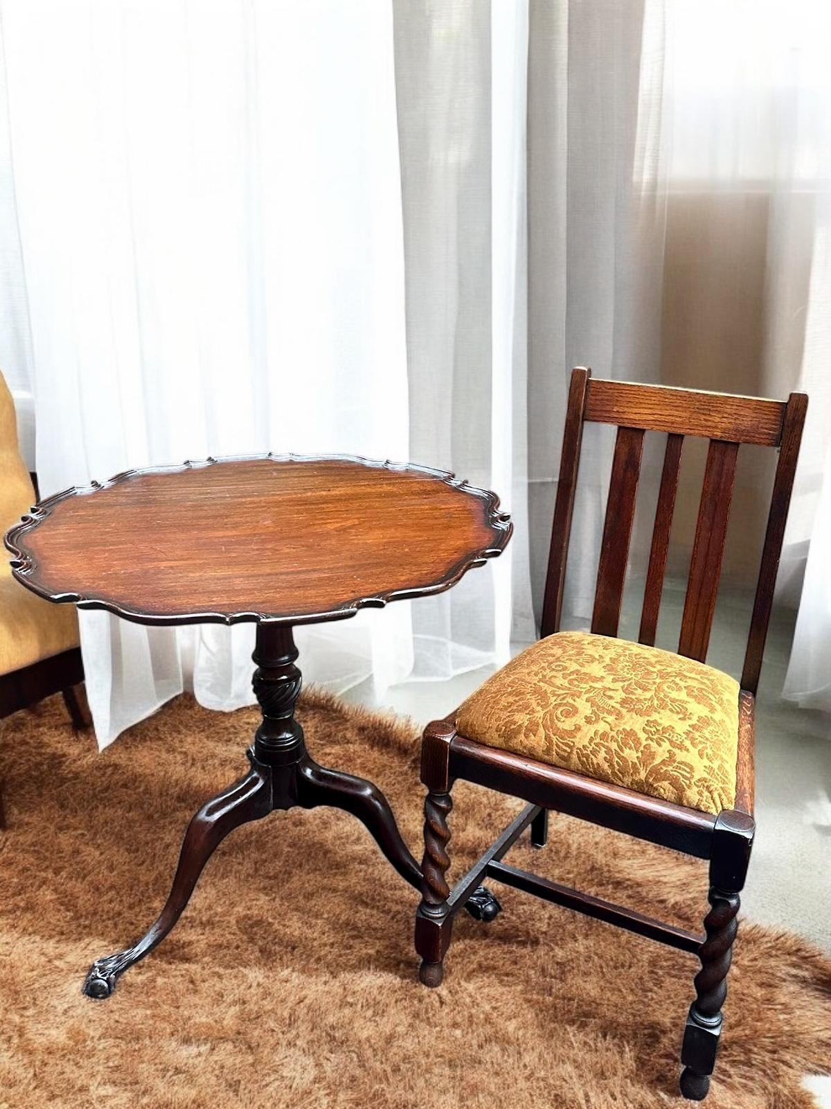 Antique Edwardian Bedroom Chair / Barley Twist Legs c.1910 (1 of 7)