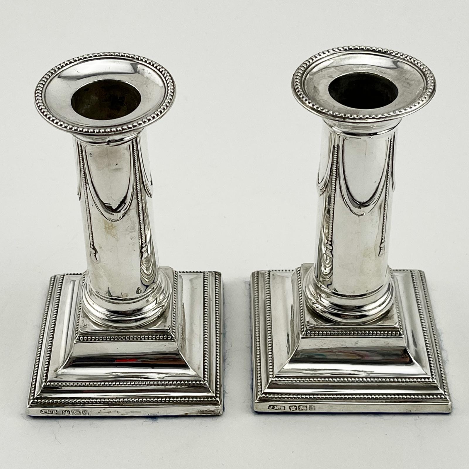 Pair Late Victorian Classical Sterling Silver Candlesticks (1 of 5) Pair Late Victorian Classical Sterling Silver Candlesticks (1 of 5)
