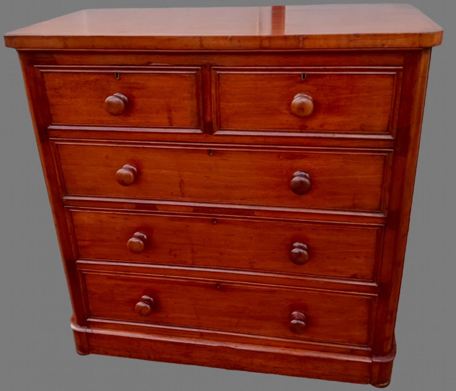 Victorian Walnut Veneered Chest of Drawers (1 of 4)